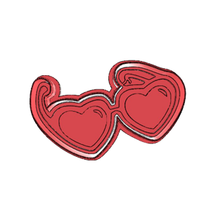 Heart Glasses Cookie Cutter