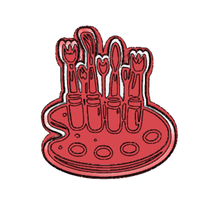 Paint Palette with Brushes Cookie Cutter