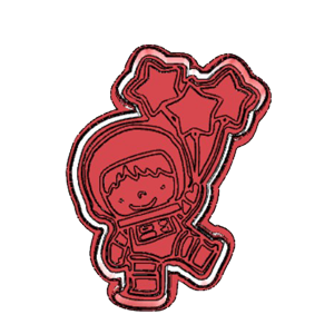 Astronaut with Stars Cookie Cutter