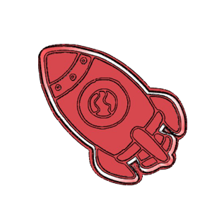 Cartoon Rocket Cookie Cutter