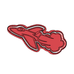 Rocket Plane Cookie Cutter