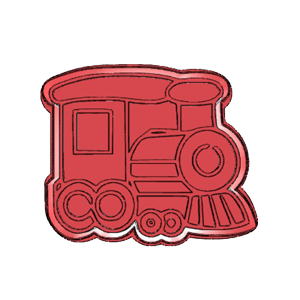 Front View Metro Train Cookie Cutter