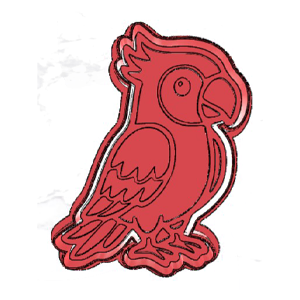 perched parrot cookie cutter