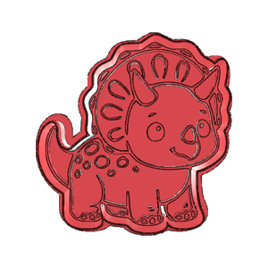 Cute Triceratops Dinosaur Cookie Cutter