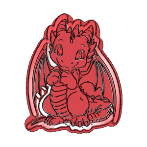 Cute Sitting Dragon Cookie Cutter