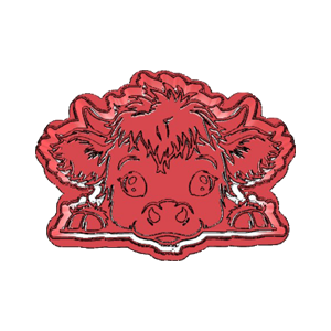 Peeking Highland Cow Cookie Cutter