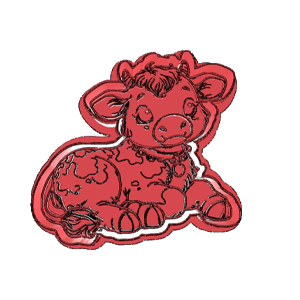 Cute Lying Cow Cookie Cutter