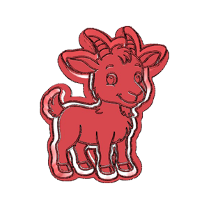 Cute Standing Goat Cookie Cutter