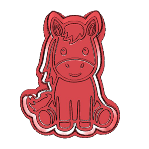 Cute Sitting Horse Cookie Cutter