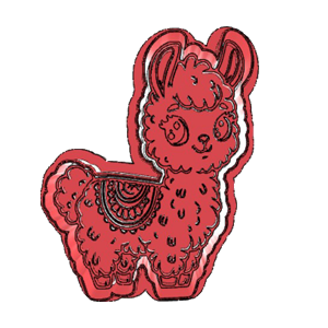 Decorated Llama Cookie Cutter