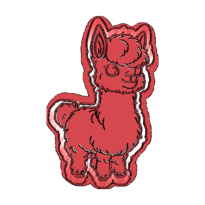 Cartoon Llama Cookie Cutter