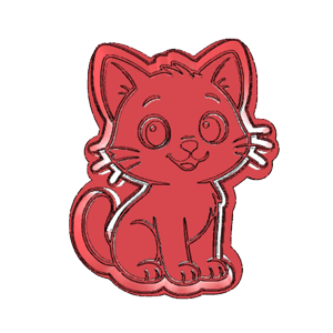 Happy Cartoon Cat Cookie Cutter
