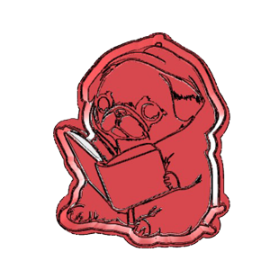 Pug Reading Cookie Cutter