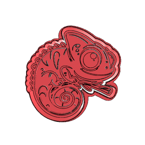 Cute Chameleon Cookie Cutter