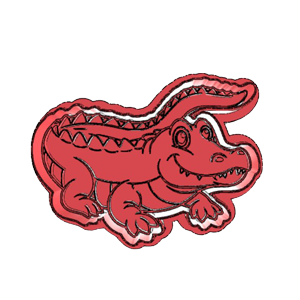 Cartoon Alligator Cookie Cutter