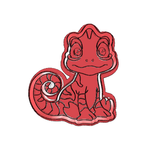Cute Cartoon Chameleon Cookie Cutter