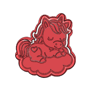 Sleeping Unicorn on Cloud Cookie Cutter