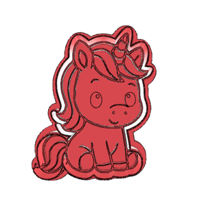 Cute Baby Unicorn Cookie Cutter