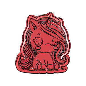 Cute Unicorn Character Cookie Cutter