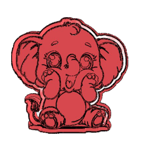 Cute Sitting Elephant Cookie Cutter