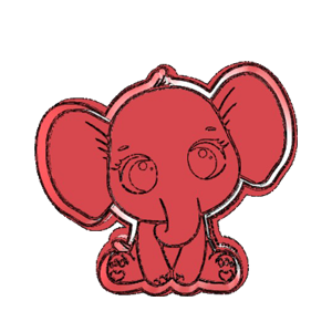 Cute Sitting Elephant Cookie Cutter