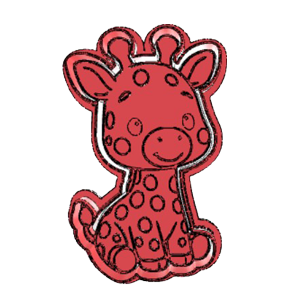 Cute Sitting Giraffe Cookie Cutter