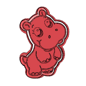 Cute Hippo Cookie Cutter