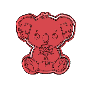 Koala with Flower Cookie Cutter