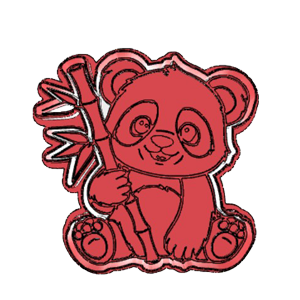 Panda with Bamboo Cookie Cutter