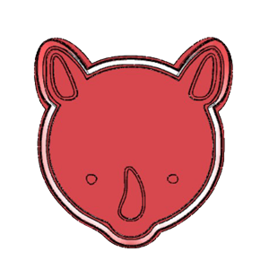 Rhino Face Cookie Cutter