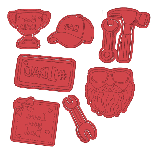 Father’s Day Cookie Cutter Set – Dad Theme Fondant Cutters