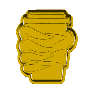 Grinch holding coffee cookie cutter