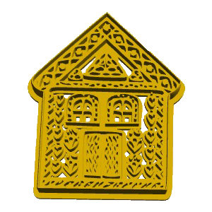 Decorated House Cookie Cutter 03