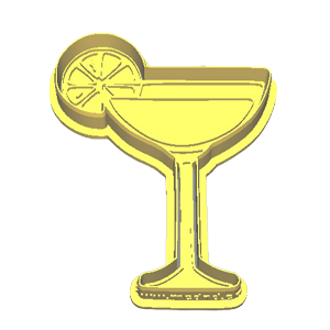 Lemon Cocktail Glass Cookie Cutter