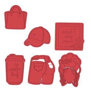 Mother’s Day Cookie Cutter Set – Mom Theme Fondant Cutters