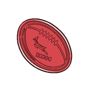 Bokke Rugbybal Koekie Drukker