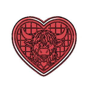 Highland Cow Heart Frame Cookie Cutter