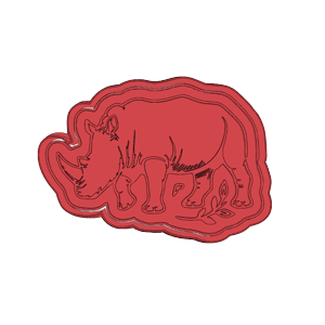 Walking Rhino Cookie Cutter