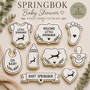 Springbok Baby Shower Cookie Cutter Set