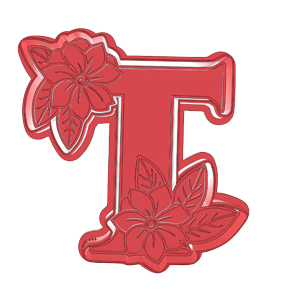 Flower Alphabet T Cookie Cutter