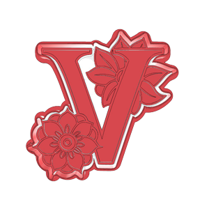 Flower Alphabet V Cookie Cutter