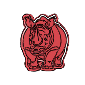 Standing Rhino Cookie Cutter