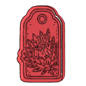 Protea Gift Tag Cookie Cutter