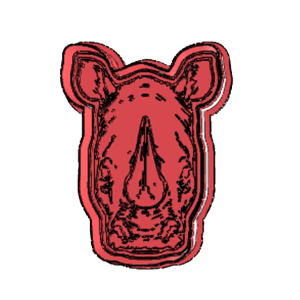 Rhino Portrait Cookie Cutter