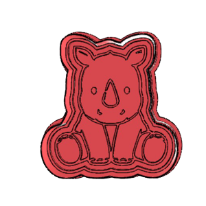 Safari Rhino Cookie Cutter | Jungle Safari Animal Cutter for Sugar Cookies