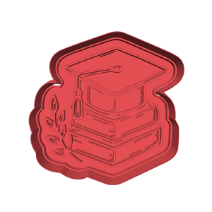 Books and Graduation cap Cookie Cutter