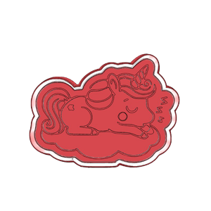 Unicorn Sleeping On Cloud Cookie Cutter