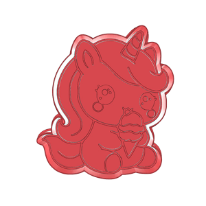 Unicorn Eating Ice Cream Cookie Cutter