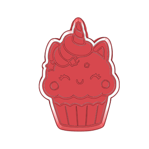 Unicorn Cupcake Cookie Cutter