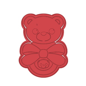 Bear and Bow Cookie Cutter